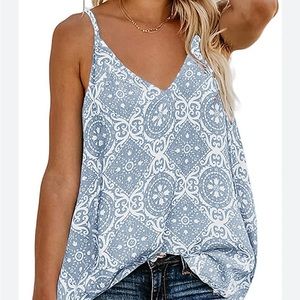 Tecrew Boho Lightweight Flowy Tank Top sz Medium